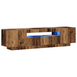TV Cabinet with LED Lights Old Wood 160x35x40 cm Engineered Wood 856359