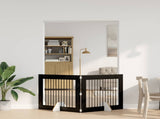 Dog Gate with Stands 2 pcs Black Oak 100 x 80 cm 892055