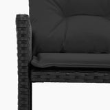 Garden Sofa with Table and Cushions L-Shaped Black Poly Rattan 365572