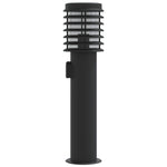 ZNTS Outdoor Floor Lamps with Outlet 3pcs Black 60 cm Stainless Steel 4006378