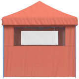 Foldable Party Tent Pop-Up with 3 Sidewalls Terracotta 4004949