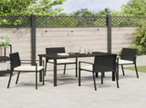 Garden Dining Set 5 pcs Black Powder-Coated Steel 3379249