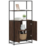 Highboard Brown Oak 68x35x139 cm Engineered Wood and Metal 849053