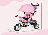 6 in 1 Kids Trike with Parent Handle, Canopy, 5-point Safety Belt, Storage, Footrest, Brake, for 1-5 T3398P348146