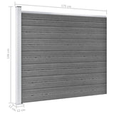 Fence Panel Set WPC 699x146 cm Grey 3070457