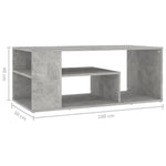 Coffee Table Concrete Grey 100x50x40 cm Engineered Wood 806925