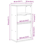 ZNTS Side Cabinet with Drawer ODDA White 40x24x79 cm Solid Wood Pine 4103600