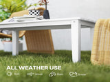 Outdoor Garden Coffee Table, HDPE All-Weather Garden Table, Rectangular Outdoor Table with Slatted T3398P327959