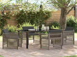 Garden Dining Set 5 pcs Grey Powder-Coated Steel 3380654