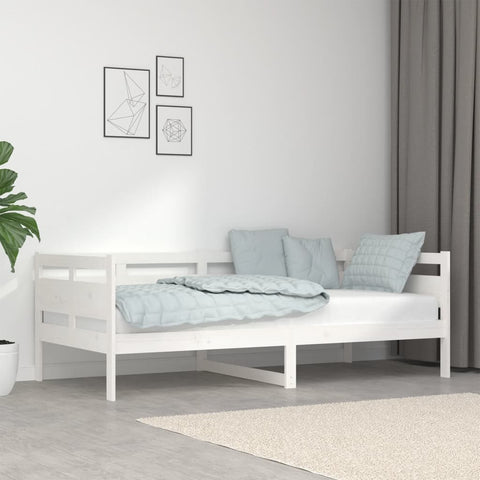 ZNTS Day Bed without Mattress White Solid Wood Pine 90x190 cm Single 820308