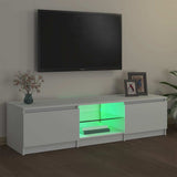 TV Cabinet with LED Lights White 140x40x36 cm 804292