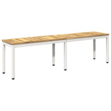 Garden Bench 161 x 35 x 45 cm Solid Acacia Wood White 901751