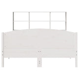 Bookcase Bed without Mattress White 140x190cm Solid Wood Pine 3323111