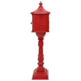 Standing Mailbox Red 42.5 x 29.5 x 117 cm Cast Aluminum 42023494