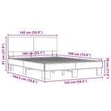 Bed Frame Sonoma Oak Engineered wood, metal, plywood Double 3280213