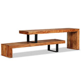 TV Stand Unique natural wood grain Solid Acacia Wood Medium 244583