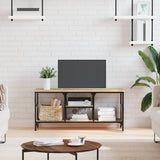 TV Cabinet Sonoma Oak 100x35x45 cm Engineered Wood&Iron 831799