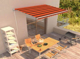 Manual Retractable Awning 350x250 cm Orange and Brown 3051211