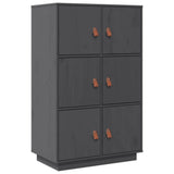 Highboard Grey 67x40x108.5 cm Solid Wood Pine 820174