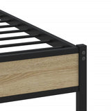 Metal Bed Frame without Mattress Sonoma Oak 135x190 cm Double 4017271