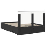Bed Frame with Headboard Black 135 x 190 cm Engineered Wood 3411315