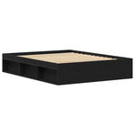 Bed Frame without Mattress Black Oak 160x200 cm Engineered Wood 3329334