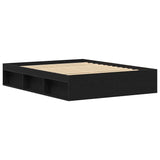 Bed Frame without Mattress Black Oak 160x200 cm Engineered Wood 3329334
