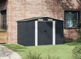 Garden Storage Shed Anthracite Steel 204x132x186 cm 47028
