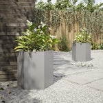 ZNTS Garden Planter 2 pcs Hexagon 46x40x45 cm Stainless Steel 851117