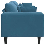 Velvet Sofa with Cushion Blue 208 cm Velvet 3335152
