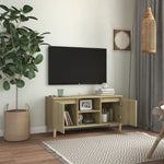 TV Cabinet with Solid Wood Legs Sonoma Oak 103.5x35x50 cm 805962