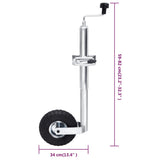Jockey Wheel 48 mm with 2 Support Tubes and 3 Split Clamps 3214426