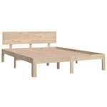 Bed Frame without Mattress Solid Wood Pine 140x190cm 810475