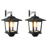 Wall Mount Lamp with LED Bulb 2 pcs Black 19 x 14 x 25 cm 42042689