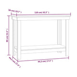 Work Bench White 110x50x80 cm Solid Wood Pine 822502
