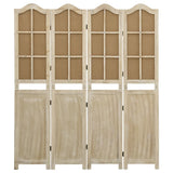 4-Panel Room Divider Brown 140x165 cm Fabric 338591