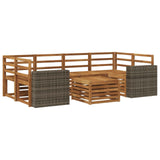 Outdoor Sofa Set 7 pcs Natural Solid Acacia Wood 3384095