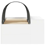Bed Frame with Tunnel with Shelf 3 pcs White Engineered Wood 3423647