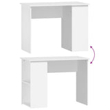 Desk White 100x55x75 Engineered Wood 823024