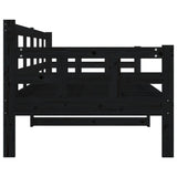 Day Bed without Mattress Black Solid Wood Pine 80x200 cm 820366