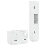 2 Piece Bathroom Cabinet Set HOORN High Gloss White 3417553