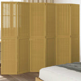 Room Divider 6 Panels Brown Solid Wood Paulownia 358826