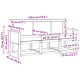 Outdoor Sofa Set 3 pcs Natural Solid Acacia Wood 3384945