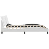 Bed Frame with LED without Mattress "Zadar" White 200x200 cm 3214132