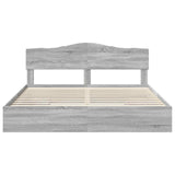 Storage Bed Grey Sonoma 200 x 200 cm Engineered Wood 3413066