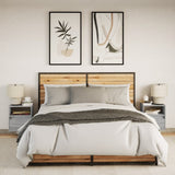 Wall-mounted Bedside Cabinets with LED Lights 2 pcs Grey Sonoma 3307986