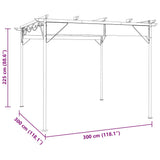 Pergola with Retractable Roof Anthracite 3x3 m Steel 180 g/m 312226