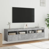 TV Wall Cabinets with LED Lights 2 pcs Concrete Grey 80x30x40 cm 837204