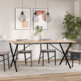 ZNTS Dining Table X-Frame 180x90x75.5 cm Solid Wood Pine and Steel 3282766