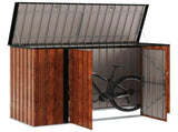 Garden Storage Box Brown 214 x 82 x 132 cm Steel 42011286